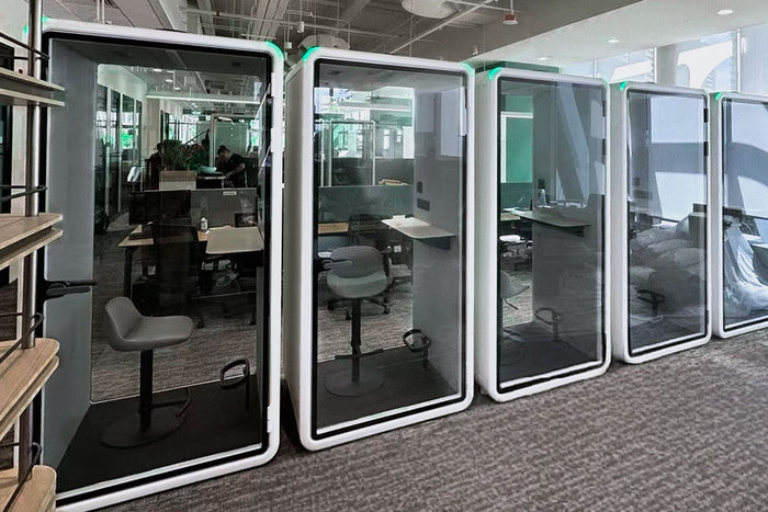 Acoustic study booth in use